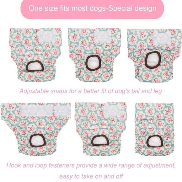 Cutebone Female Dog Wrap Diapers Washable Sz S - Picture 4 of 8